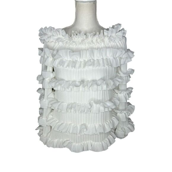 A.Z.I. New York Tops - A.Z.I. New York Shoulder ruffle spaghetti strap blouse M